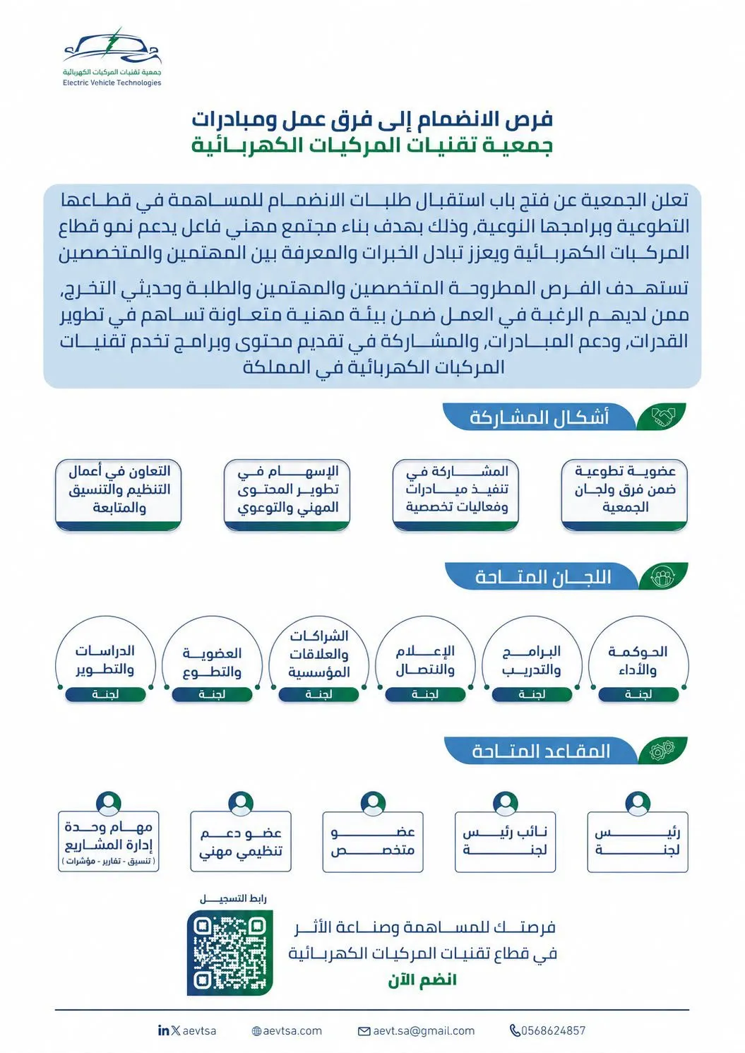 جمعية تقنيات المركبات الكهربائية تفتح باب الانضمام إلى فرق العمل واللجان