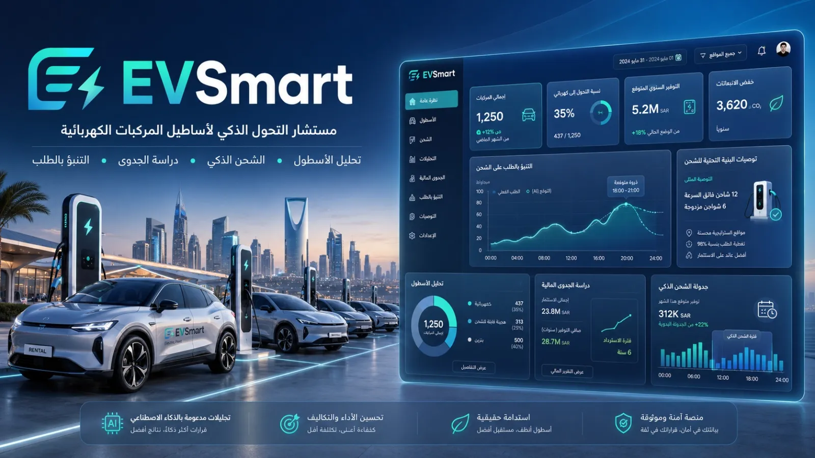 EVSmart – مستشار التحول الذكي لأساطيل المركبات الكهربائية